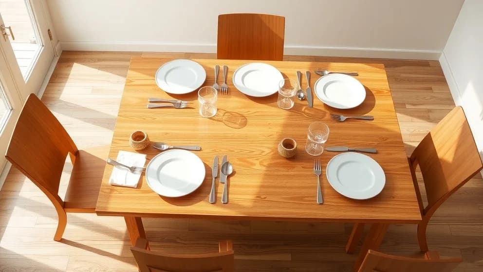 Sexsitsbord för matbordet hemma